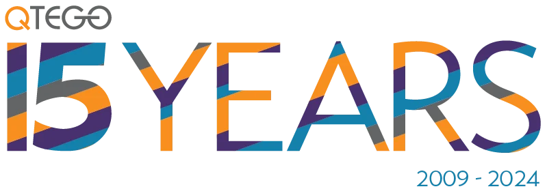 Qtego Fundraising Services 15-year Anniversary logo