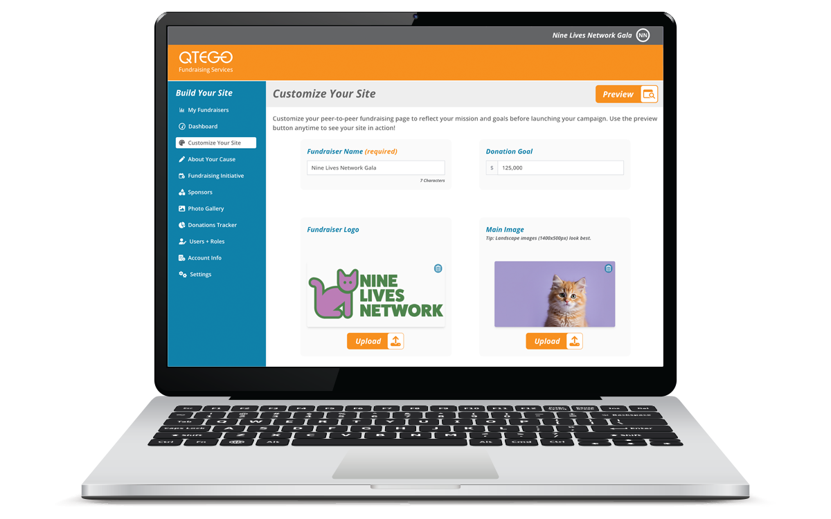 Peer-to-Peer Fundraising Admin Tools - Qtego